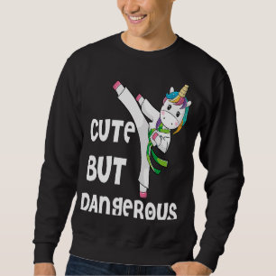 Taekwondo Unicorn Cute But Dangerous Karate Kids Sweatshirt