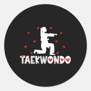 Taekwondo - Valentines Day Martial Arts Classic Round Sticker