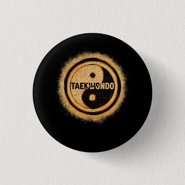 Taekwondo Yin Yang Chinese Tae Kwon Do Duality Mar 3 Cm Round Badge (Front)