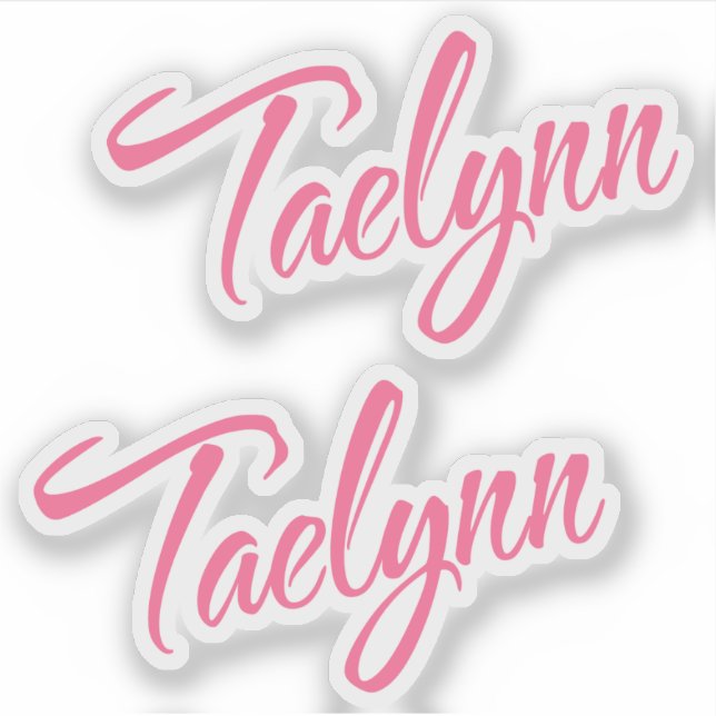 Taelynn name pink cursive x2 (Front)