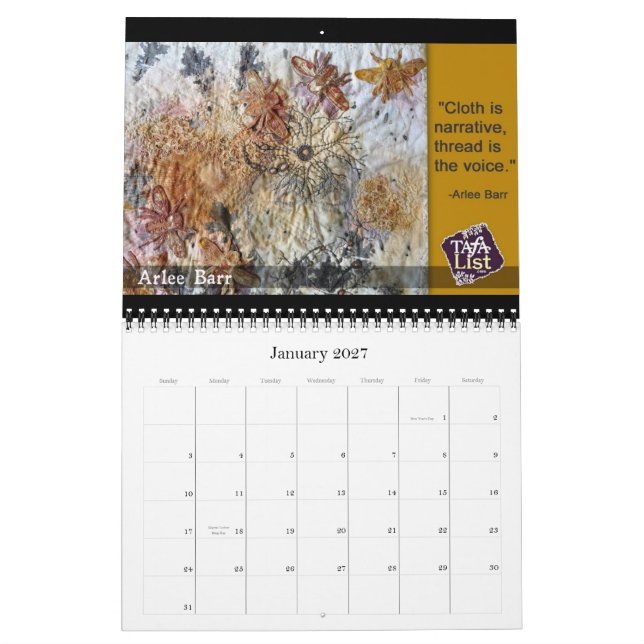 TAFA Calendar 2013: Muse Moments (Jan 2027)