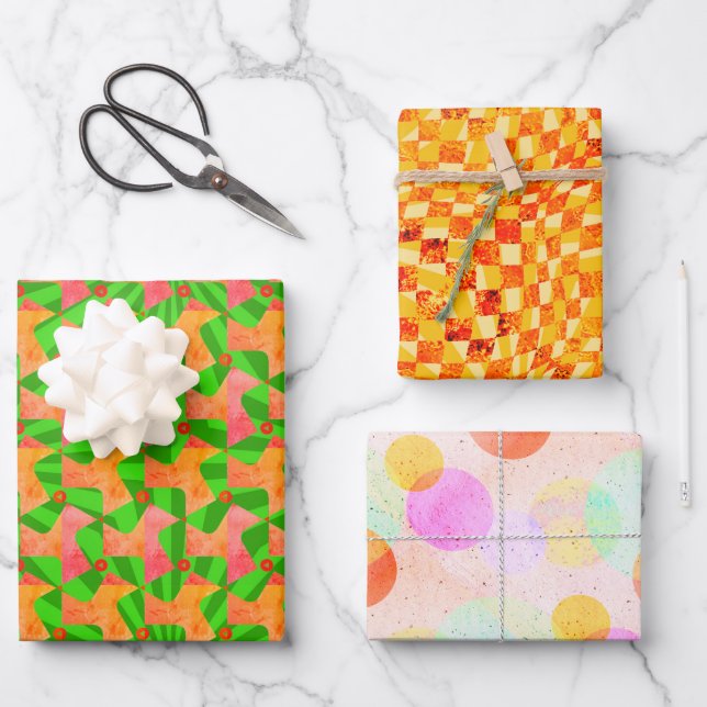 Taffi Op Art Gear Sampler Wrapping Paper Sheet (Front)