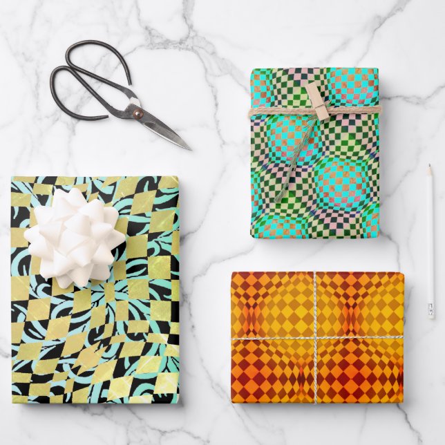 Taffi Op Art Sampler Wrapping Paper Sheets (Front)