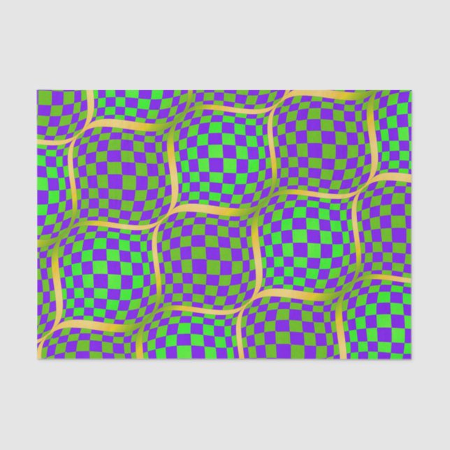 Taffi Purple & Green Ribbon Tissue Paper (Front)