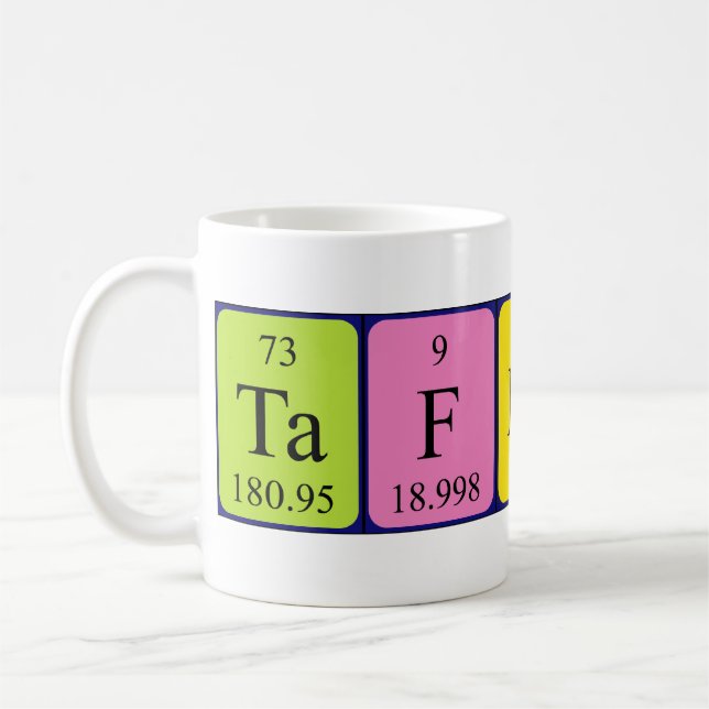 Taffryn periodic table name mug (Left)