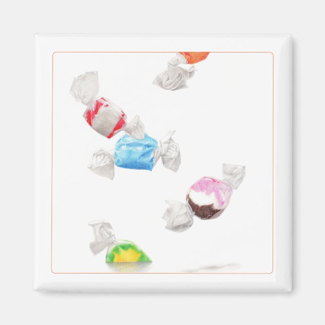 TAFFY RAIN Square Magnet (Front)