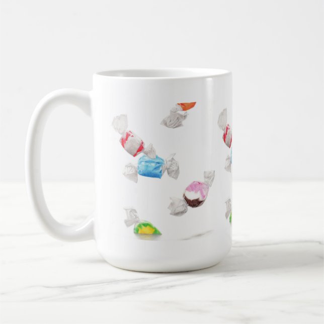TAFFY RAIN Tall White Mug (Left)