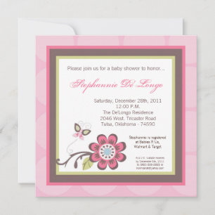 Taffy Spring Flower Floral Baby Shower Invitation