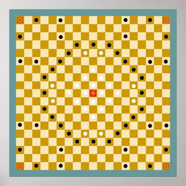 Tafl / Alea Evangelii (19x19) Game Board (Vers 3) Poster (Front)