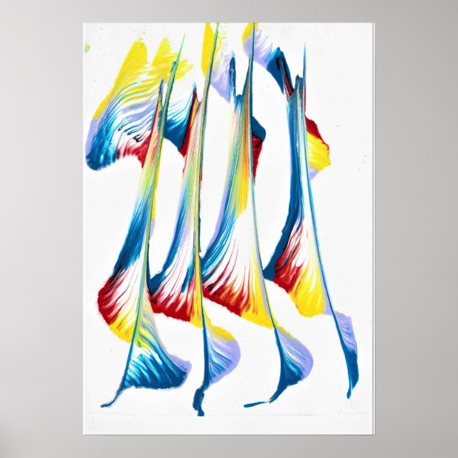 Tag Along 2 Feathered Abstract Poster Print (Front)