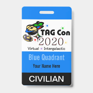 TAG Con 2020 - Blue Quadrant - Civilian Badge ID Badge