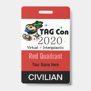TAG Con 2020 - Red Quadrant - Civilian Badge ID Badge