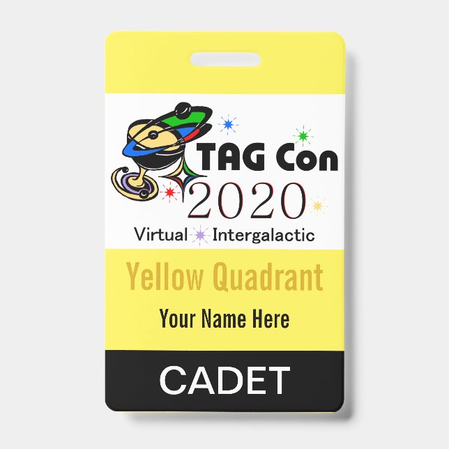 TAG Con 2020 - Yellow Quadrant - Cadet ID Badge (Front)