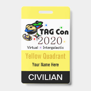 TAG Con 2020 - Yellow Quadrant - Civilian Badge ID Badge