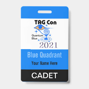 TAG Con 2021 - Blue Quadrant - Cadet Badge ID Badge