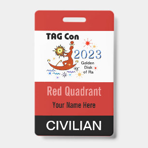 TAG Con 2023 - Red Quadrant - Civilian Badge ID Badge
