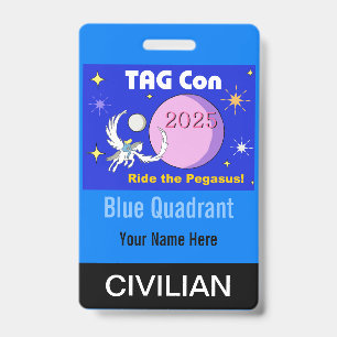 TAG Con 2025 - Blue Quadrant - Civilian Badge ID Badge