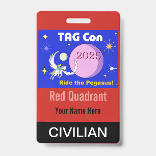 TAG Con 2025 - Red Quadrant - Civilian Badge ID Badge