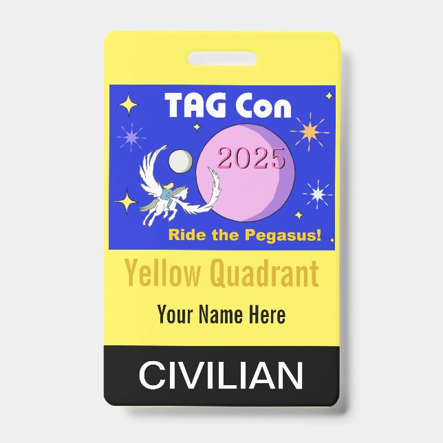 TAG Con 2025 - Yellow Quadrant - Civilian Badge ID Badge (Front)