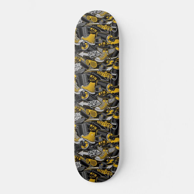 Tag Grafitti Patterned Skateboard (Front)