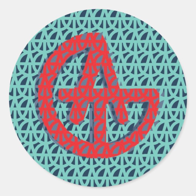 tag_logo_pattern_9 - Customised Classic Round Sticker (Front)
