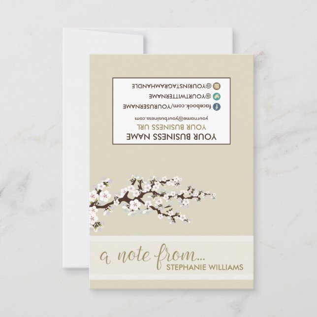 TAG Stylist Cherry Blossoms Notecards (pearl) (Front)