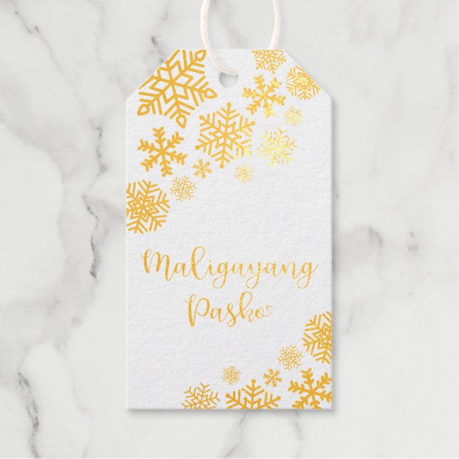 Tagalog Maligayang Pasko, Merry Christmas Gift Tags (Front)