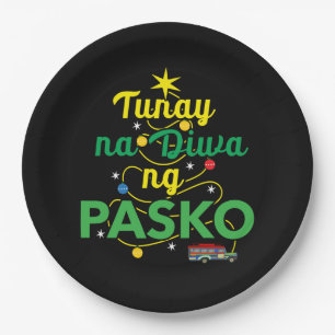 Tagalog Philippines True Spirit of Christmas Paper Plate