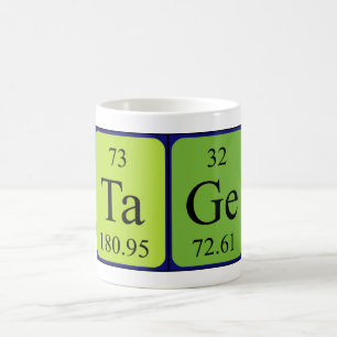 Tage periodic table name mug