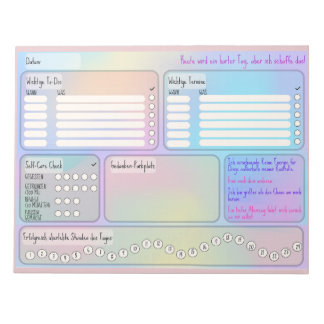 Tagesplan für Fokus und Selbstfürsorge (deutsch) Notepad