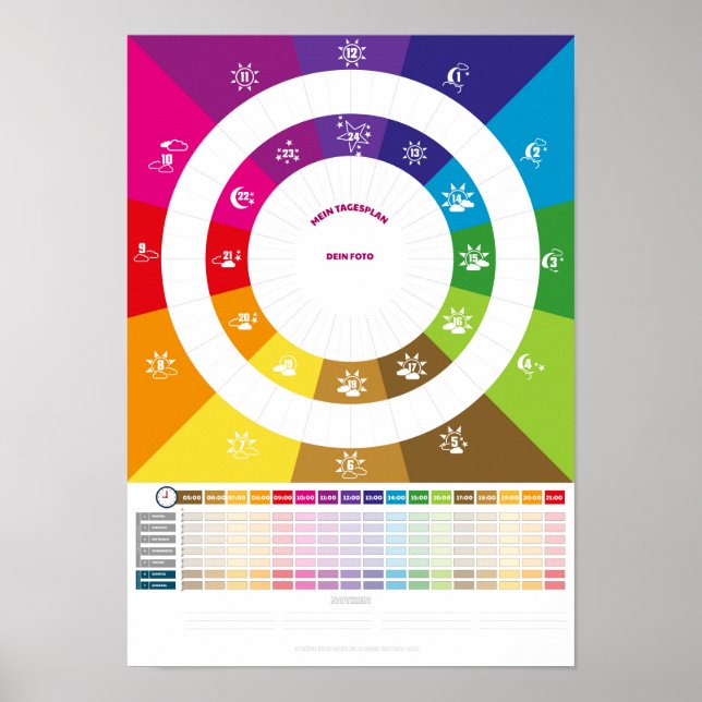 Tagesroutine Planer für Kinder ab 4 Jahre Poster (Front)