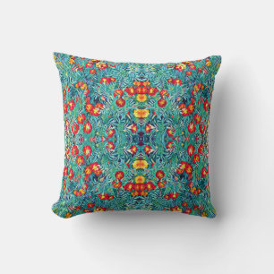 Tagetes / Marigold Flowers Painting Throw Pillow