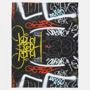 tagged fleece blanket