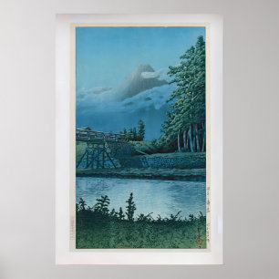 Tagonoura Bridge by Kawase Hasui Vintage Japanese Poster