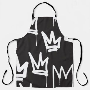 tags seamless pattern. Fashion black and white gra Apron