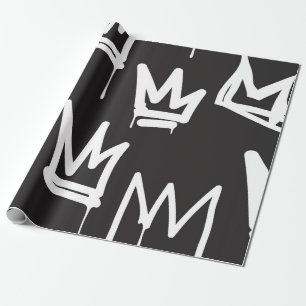 tags seamless pattern. Fashion black and white gra Wrapping Paper