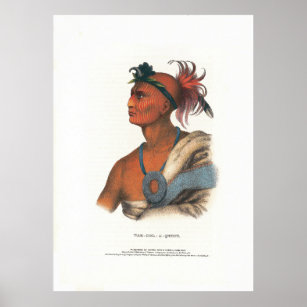 Tah-Col-O-Quoit, Sauk Indian Warrior, 1842. Poster