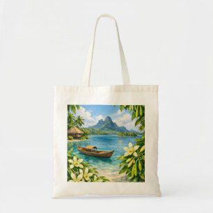 Taha’a Vanilla Island Lagoon Orchid Tropical Tote Bag