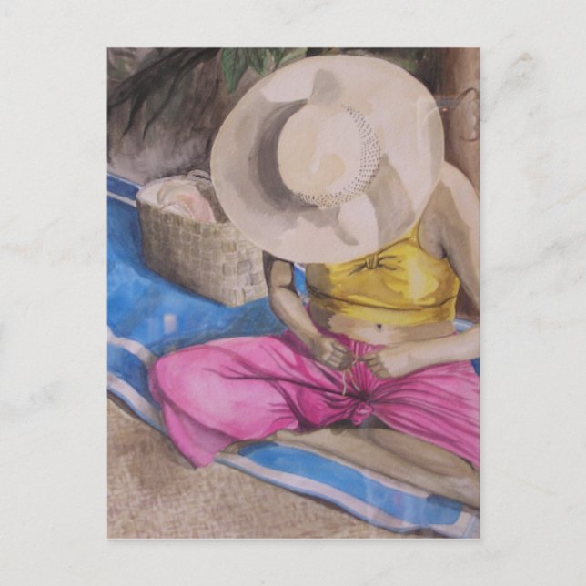 Tahiti Basket Weaver Postcard (Front)