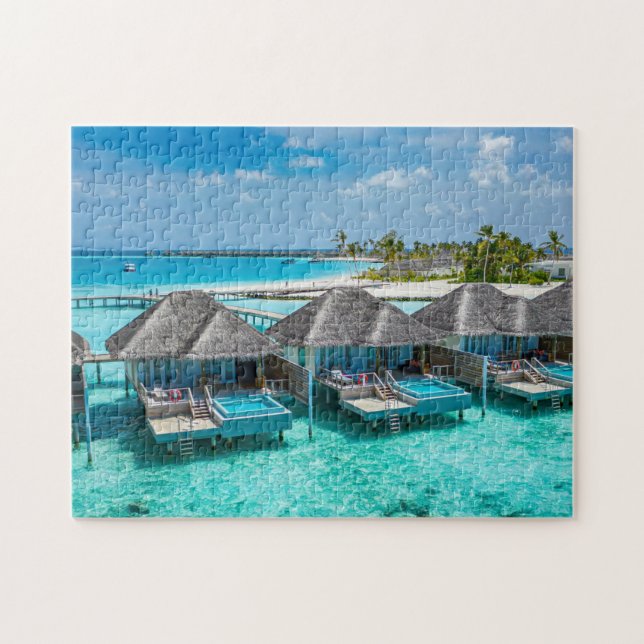 Tahiti Beach huts Puzzle (Horizontal)