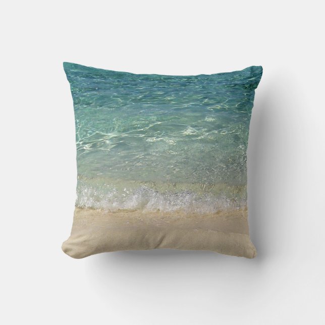 Tahiti Blue Tropical Water Cushion (Front)