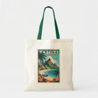 Tahiti French Polynesia Illustration Travel Art