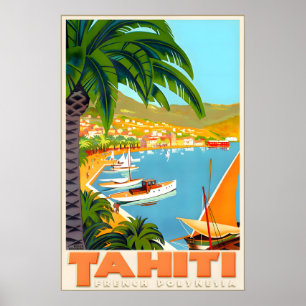 Tahiti French Polynesia Windward Group Society Poster
