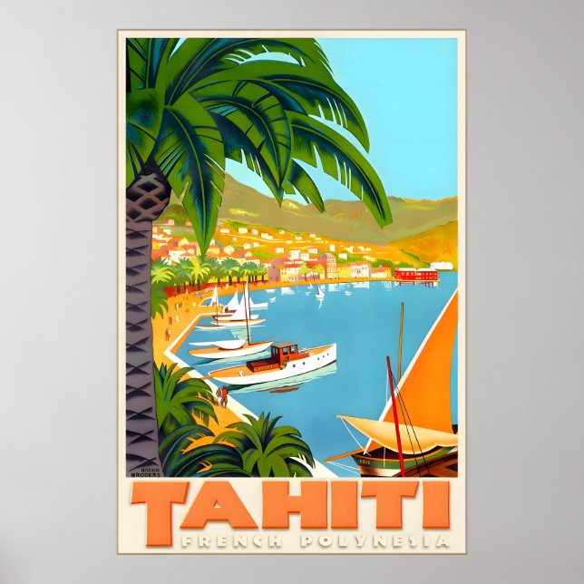 Tahiti French Polynesia Windward Group Society Poster (Front)