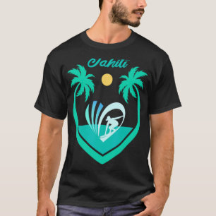 Tahiti Pacific Sea Surfing Palm Tree Polynesia Sur T-Shirt