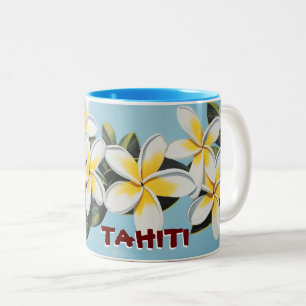 Tahiti Plumeria Two-Tone Coffee Mug
