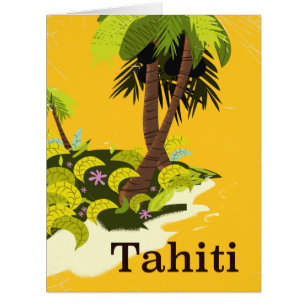 Tahiti Retro travel poster