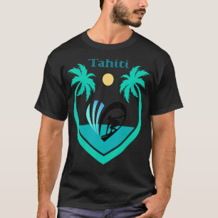 Tahiti Surfing Pacific Polynesia Sea Palm Tree Sur T-Shirt
