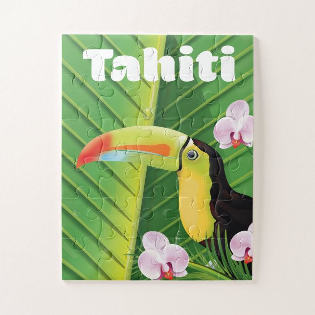 Tahiti Toucan travel print Jigsaw Puzzle (Vertical)