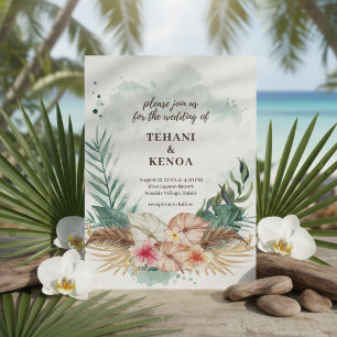 Tahiti Tropical Beach Island Wedding Invitation